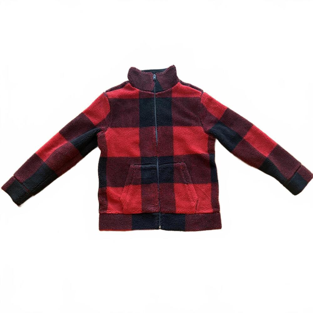 Express Red & Black Buffalo Check Fleece Jacket